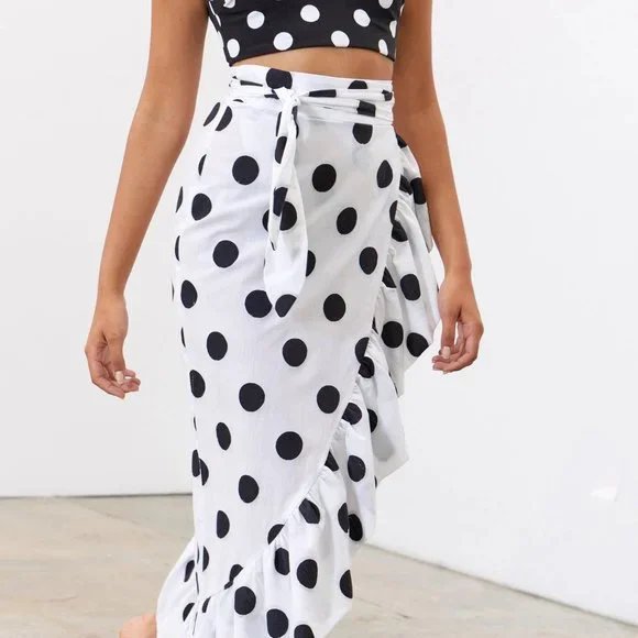 MARA HOFFMAN Eavan Polka Dot Ruffle-Hem Skirt - Picture 2 of 8